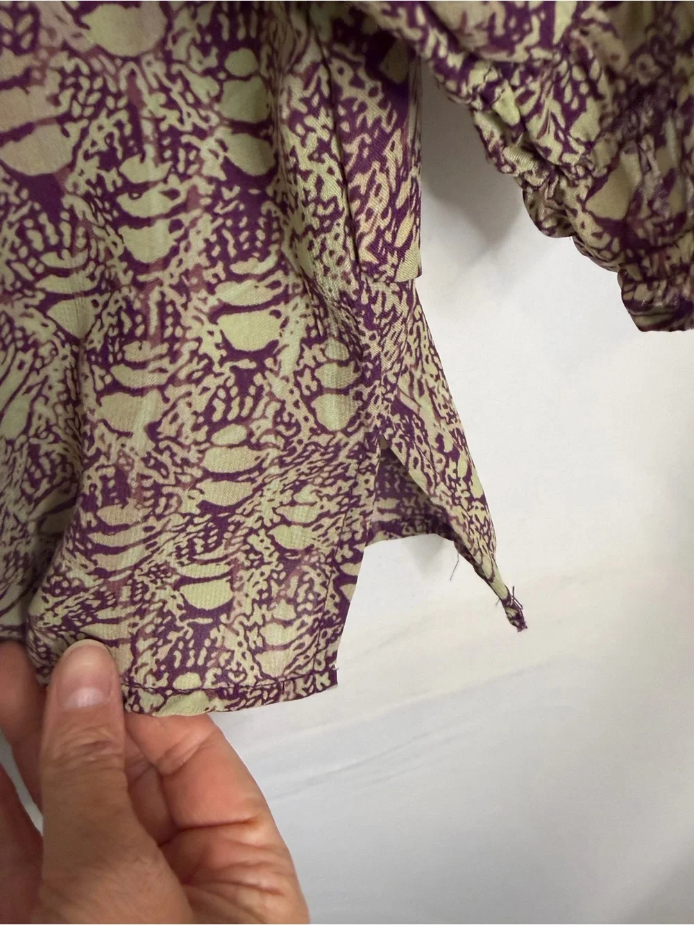 Vintage America Abstract Print 3/4 Sleeve Button Down Blouse Size Large